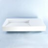 Washbasin Suspended Rectangular Solid surface White Mat 100x50cm - Lodge