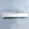 Washbasin Suspended Rectangular Solid surface White Mat 100x50cm - Lodge