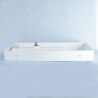 Washbasin Suspended Rectangular Solid surface White Mat 100x50cm - Lodge
