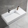 Washbasin Suspended Rectangular Solid surface White Mat 100x50cm - Lodge