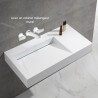 Washbasin Suspended Rectangular Solid surface White Mat 100x50cm - Lodge