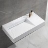 Washbasin Suspended Rectangular Solid surface White Mat 100x50cm - Lodge