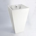 Lavabo totem cuadrado cerámica blanco Línea
