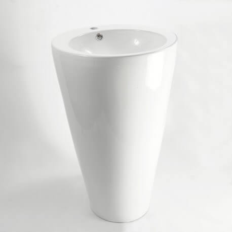  Lavabo Totem Cerámica redonda Ego blanco