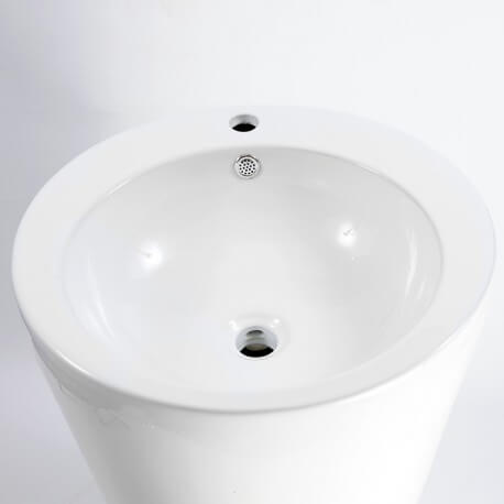  Lavabo Totem Cerámica redonda Ego blanco