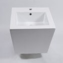 Lavabo totem carré suspendu céramique blanc Life | Rue du Bain