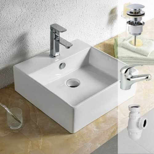 Pack Vasque Quadra + Robinet Nice | Rue du Bain