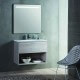 Meuble de salle de bain 1 tiroir + vasque et miroir Led - 60x46 cm - Jade