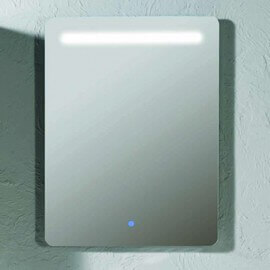 Bathroom cabinet 2 drawers + sink and mirror Led, 60x46 cm, Anthracite grey, Mia 2