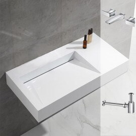 Pack Washbasin sospeso Lodge e Robinet Concep't