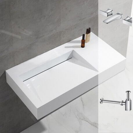 Pack Washbasin suspended Lodge and Robinet Concep't