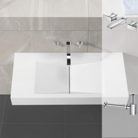 Pack Washbasin suspendiert Grafik + Wasserhahn Concepst