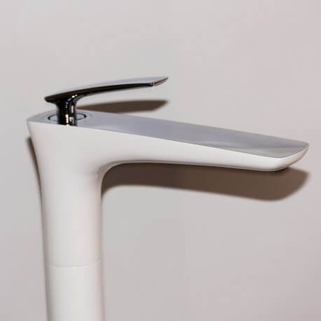 Robinet mitigeur lavabo totem sur pied blanc Concep't | Rue du Bain