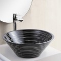 Poser Vasque Bol - Ceramica Nero scanalato Bianco - 42 cm – Gap