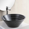 Poser Vasque Bol - Ceramica Nero scanalato Bianco - 42 cm – Gap