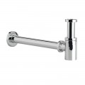 Siphon Court Lavabo Design Totem, Tubular, Chromed Brass