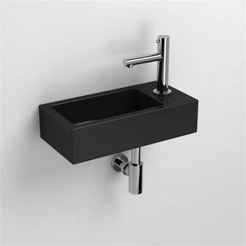 Lavaggio a mano Rettangolare - Ceramica Nero - 45x25 cm - Studio