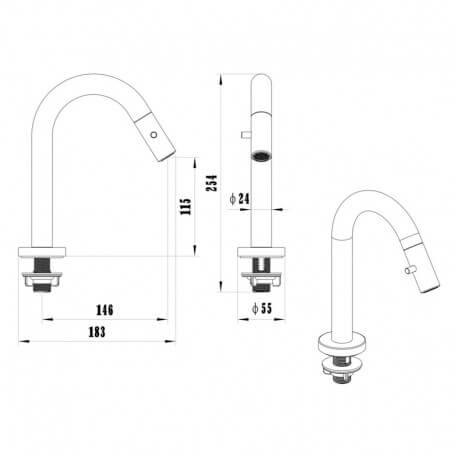Robinet Mélangeur Lave Main Design Eau Froide - Chromé - Zen