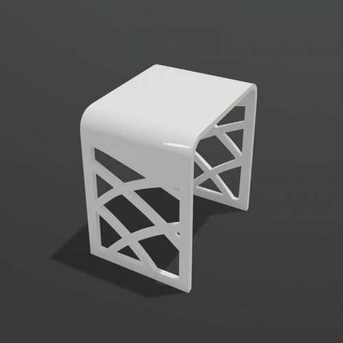 Taburete de baño - Mat blanco de superficie sólida - 40x30 cm - Tendencia