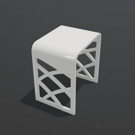 Taburete de baño - Mat blanco de superficie sólida - 40x30 cm - Tendencia