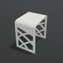 Badezimmerhocker - Solid Surface White Mat - 40x30 cm - Trend