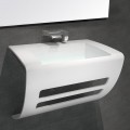 Washbasin Suspended Design - Solid Surface White Mat - 60x38 cm- Elegance