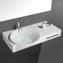 Washbasin Suspended with Towel Holder- Solid Mat white surface - 100x56 cm - Plume