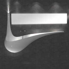 Gran diseño de lavabo sostenido - Mat blanco de superficie sólida - 120x40 cm- Virgulate 2