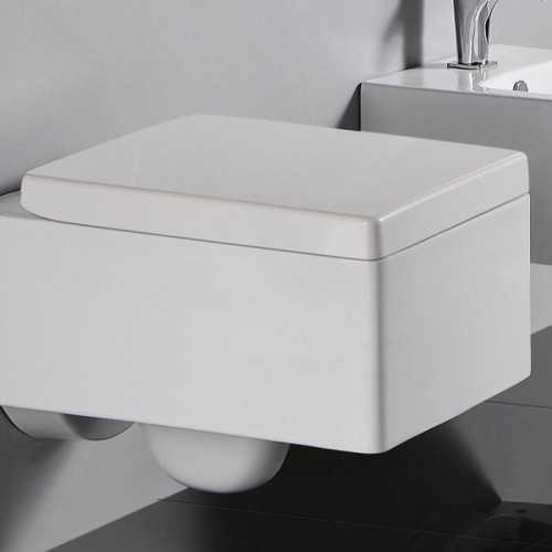Rettangolare resistente Albero bianco per wc KUBE