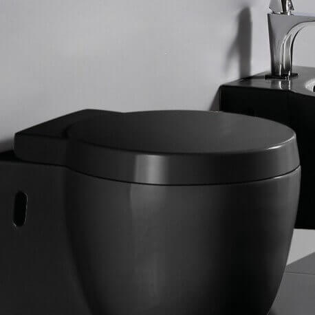 Slimming WC Design Suspended Black Duroplastic - Charm