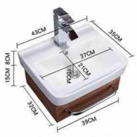 Bathroom Cabinet Set - Wood - 44x36 cm - iD