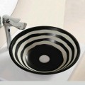 Vasque à Poser Ronde - Céramique Noire et Blanc - 41 cm - Virtual | Rue du Bain