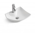 Layout basin with white ceramic faucet beach Feuille