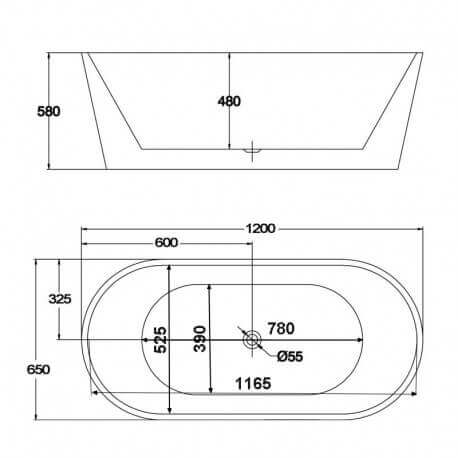 Baignoire ilot ovale - Acrylique blanc - Rome | Rue du Bain