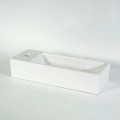 Handwäsche Rechteckig Raumgewinn links - Keramik Weiß - 38x15 cm - Minimalist