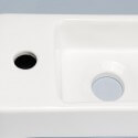 Lavaggio a mano rettangolare A sinistra - Ceramic White - 38x15 cm - Minimalist