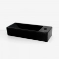 Lavaggio a mano rettangolare Guadagno spazio destro - Ceramic Black - 38x15 cm - Minimalist
