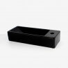 Hand wash Rectangle Right - Ceramic Black - 38x15 cm - Minimalist