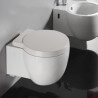 WC Suspendu Compact - Avec Abattant - Céramique Blanc - 50x41 cm - Charm