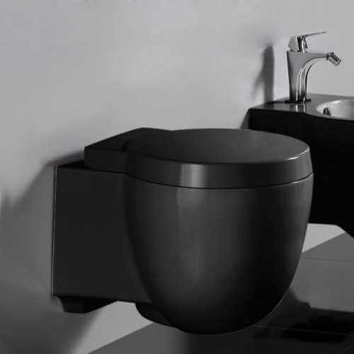 WC sostenido compacto 50x41 cm - negro brillante - Charming Rue du Bain