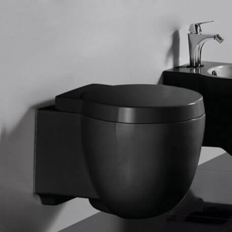 WC Suspendu Compact 50x41 cm - Noir brillant - Charm | Rue du Bain