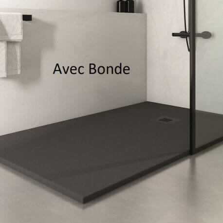 Rectangular Extra Flat Shower Receiver - Solid surface Anthracite - Mineral