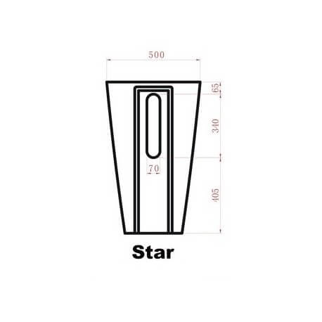 Totem de lavabo Ronda - Cerámica blanca - 53x81 cm - Estrella