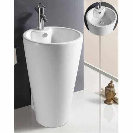 Totem de lavabo Ronda - Cerámica blanca - 53x81 cm - Estrella