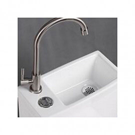 Monobloc WC con lavado a mano integrado - Cerámica blanca - 39x68 cm - Creativ 2