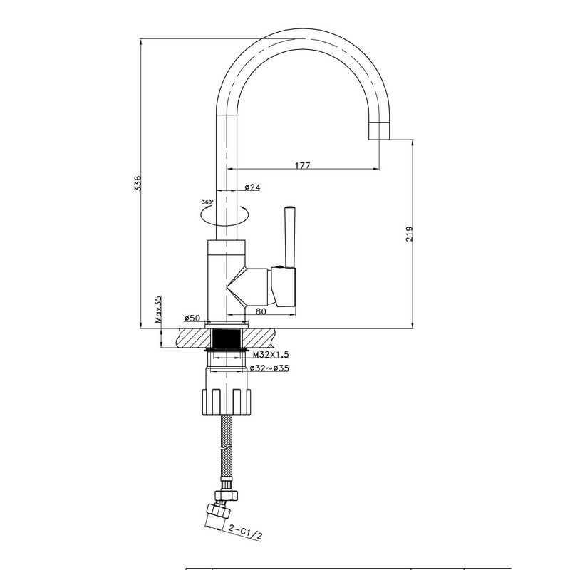 ROBINET D'ÉVIER DE cuisine en laiton style contemporain robinet de