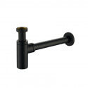 Siphon Lavabo Design Totem Tubulaire Noir - Laiton chromé