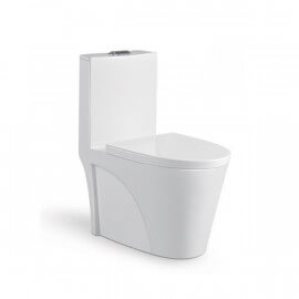 Monobloc Floor-standing WC - White Ceramic - 39x75 cm - Fusion |Rue du Bain