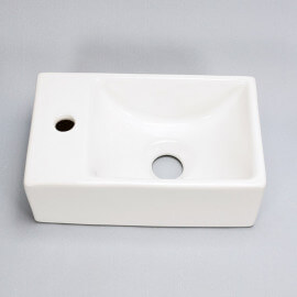 Petit lave main Gain de Place Gauche - Céramique - 30x20 cm - Essento