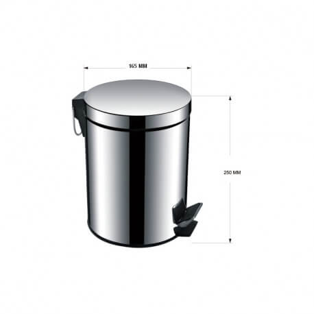 3 liter chrome pedal bin on Rue du Bain